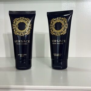 Versace Pour Homme Mens Gift Set After Shave Balm & Hair And Body Shampoo